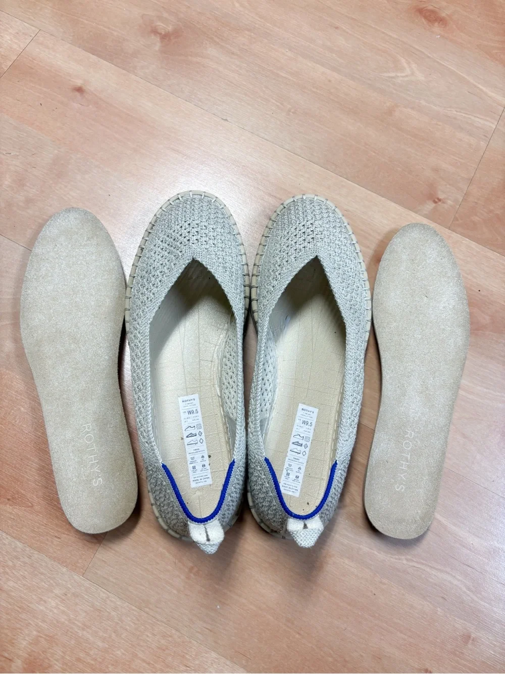 Rothy’s The Espadrille Diamond Metallic Knit Flats Women’s Size 9.5